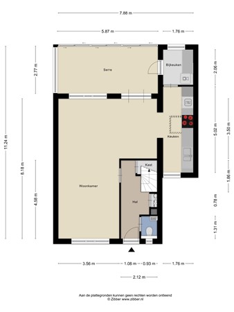 Floorplan - Albinonistraat 47, 5283 KL Boxtel